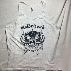 Motorhead Band Graphic Tank Top White Bella Canvas Warpig Logo Mens Large L